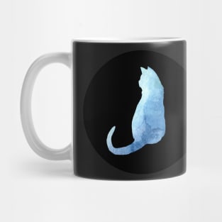 Cat - Ocean Blue Silhouette Mug